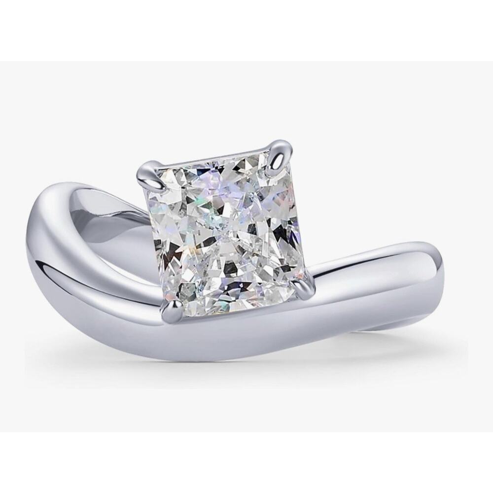 PAVOI 14K Gold Plated Wavy Engagement Ring Size 5